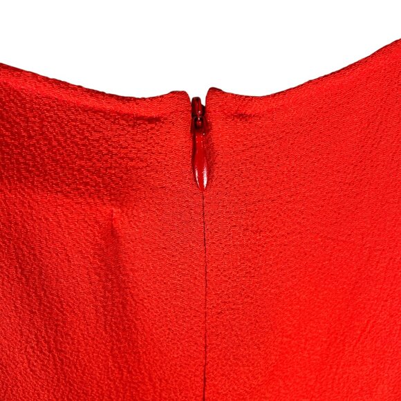 Reformation Tiegen Sleeveless Mini Dress Square Neck Slit in Coral Red Size 4 - Picture 7 of 11